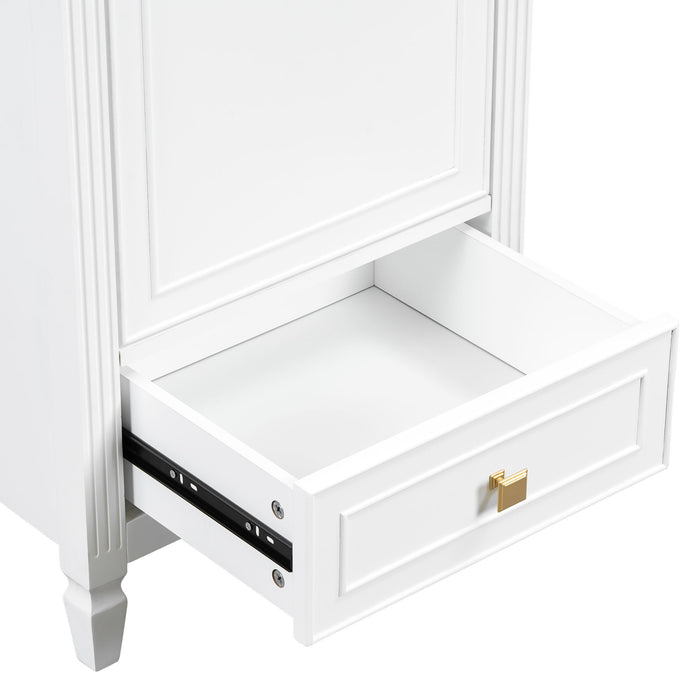Freestanding Bathroom Vanity With Sink, Soft Closing Door, Drawer Storage - White