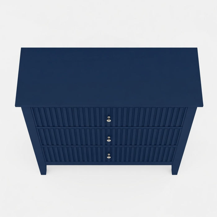 Fluted 3 Drawer Nightstand With Soft Close Slides