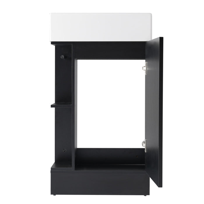 Modern Bathroom Vanity With Sink And 2 Tier Shelf