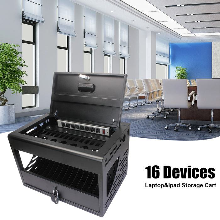 16 Bay Charging Cabinet For Laptop book, Locking Charging Station