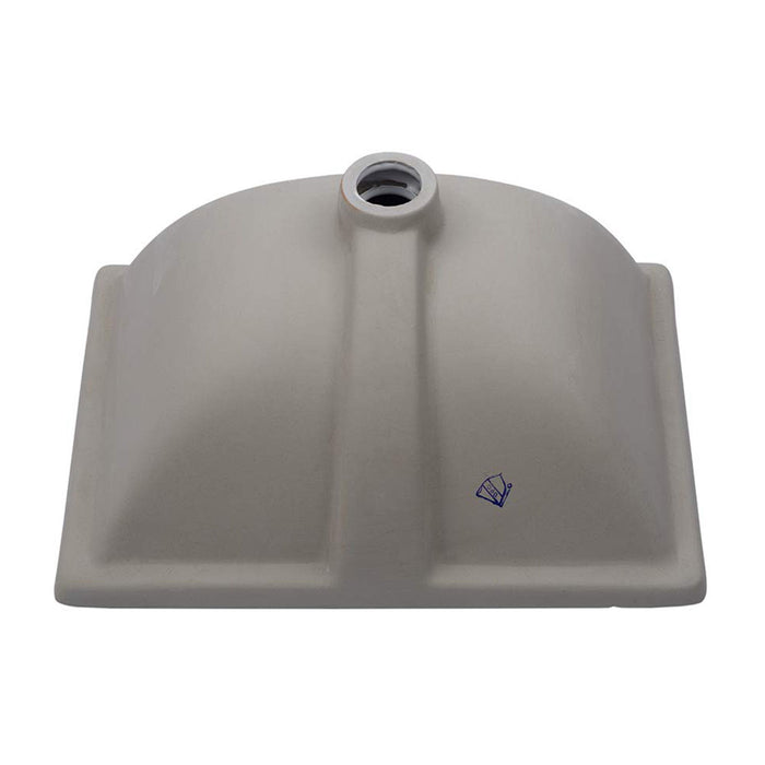 European Style White Ceramic Rectangular Undermount Bathroom Sink With Overflow