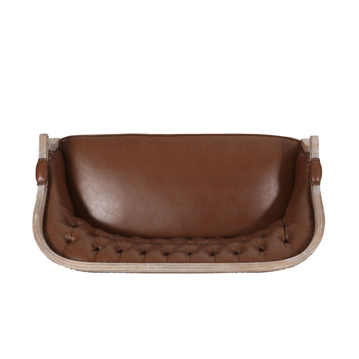 French Country Chesterfield Style Tufted Loveseat