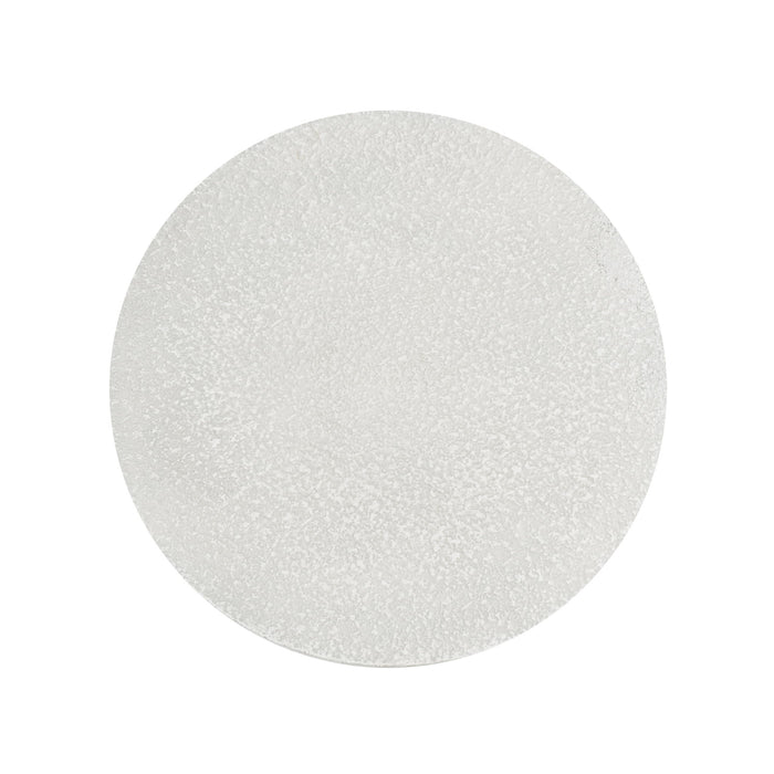 Mgo Cylindrical Side Table With Faux Stone Top And Wood Faux Base - Antique White / Natural