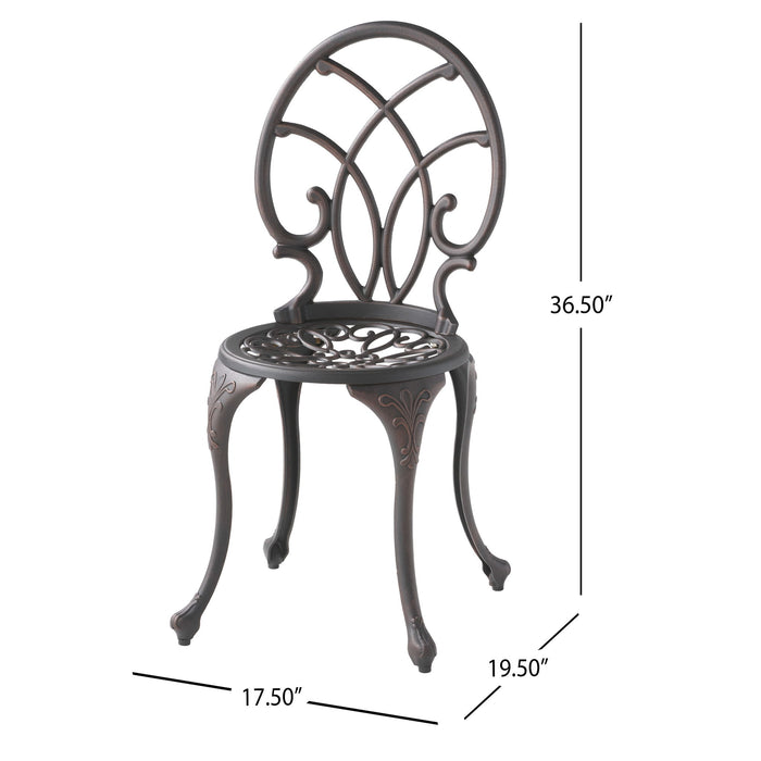 Charleston 3 Pieces Cast Bistro Set - Copper