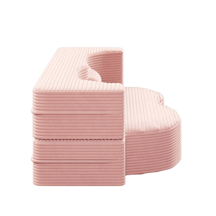 Convertible Plush Corduroy Foam-Filled Sleeper Sofa Bed With 2 Pillows