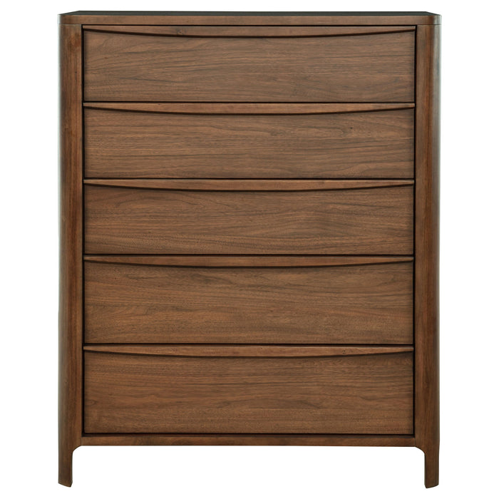 Verona - 5 Drawer Chest With - Walnut