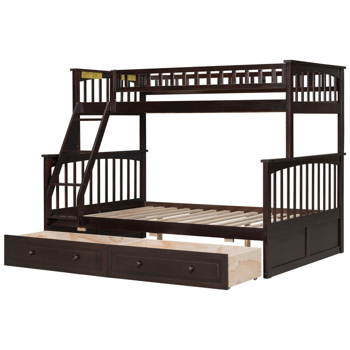 Bunk Bed With Drawers, Convertible Storage Bed