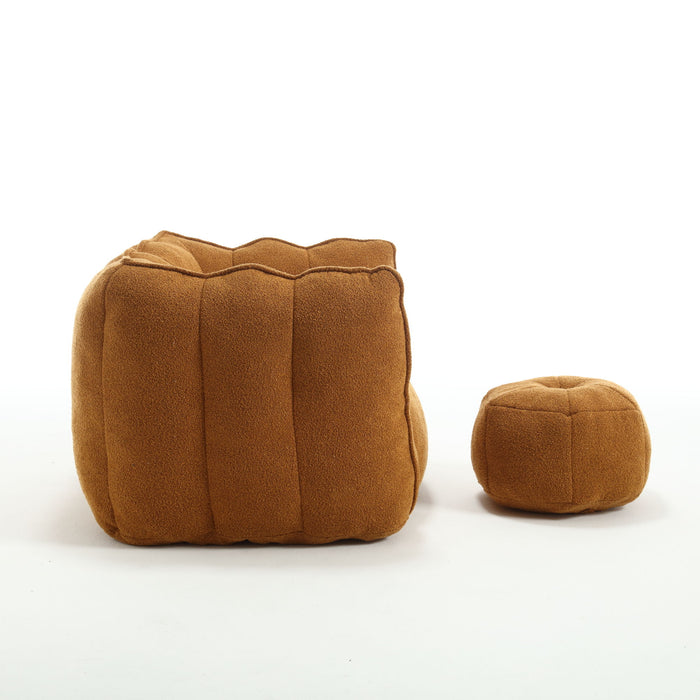 Soft Chenille Bean Bag Chair With High Resilient Foam