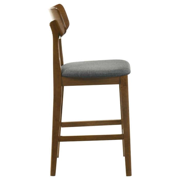 Aston - 5 Piece Counter Height Dining Set With Bent Backs And Upholstered Seats - Walnut