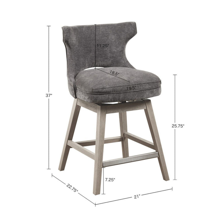 360 Degree Swivel Counter Stool With Silver Detailing