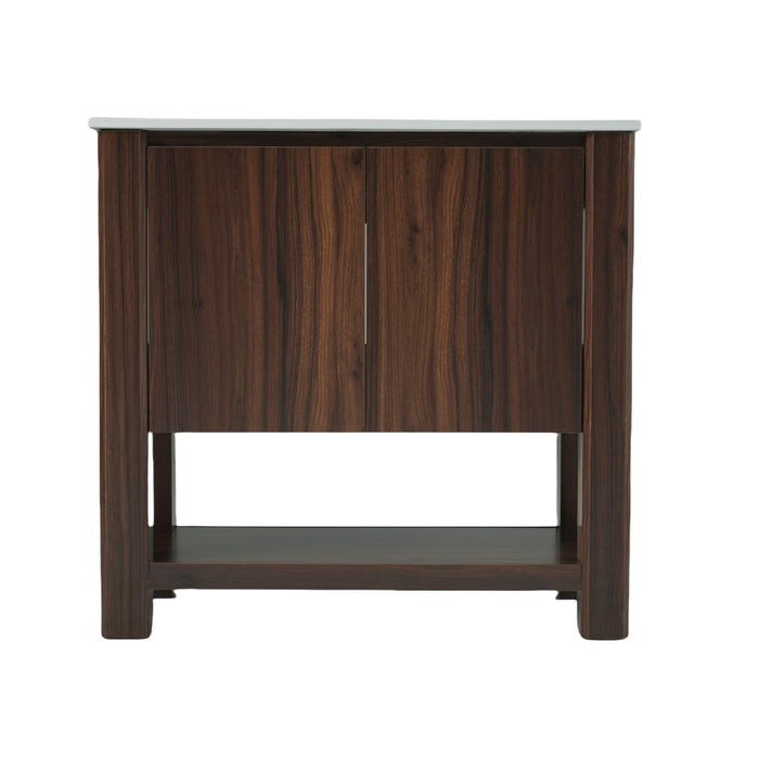 Modern Bathroom Vanity With Rectangle Ceramic Sink, Soft Closing Doors