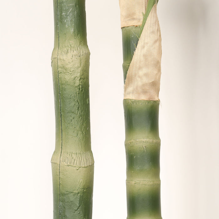 6Ft Golden Cane Artificial Palm Tree With Plastic Pot, Tropical Faux Palm, Indoor / Outdoor Decoration - Green Leaves