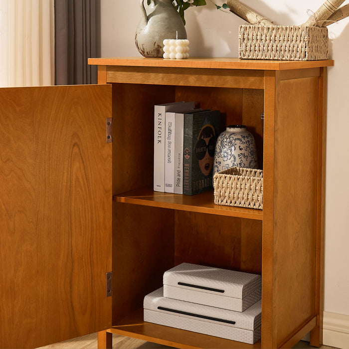 Floor Cabinet With Doors & Adjustable Shelf, Storage Cabinet For Entryway