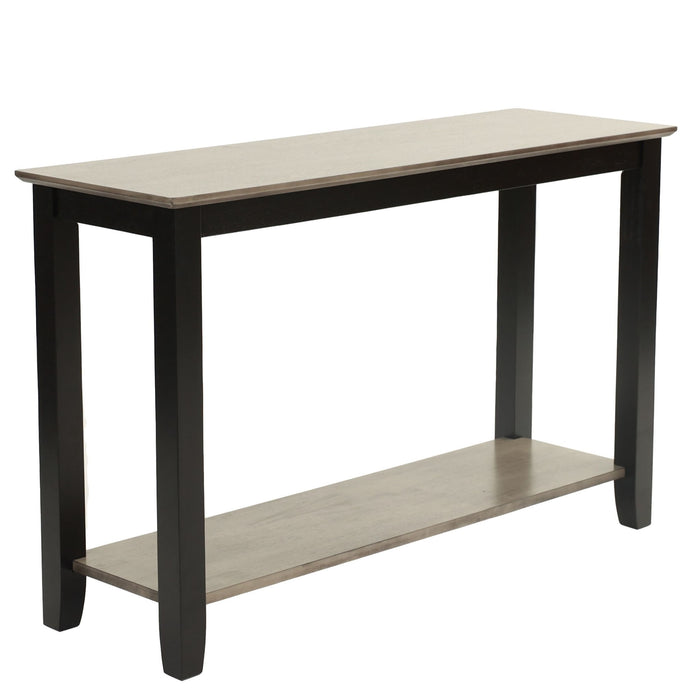 3 Piece Table Set With Open Shelf Storage, Includes Coffee, End & Console Table - Black / Black / Gray / Gray