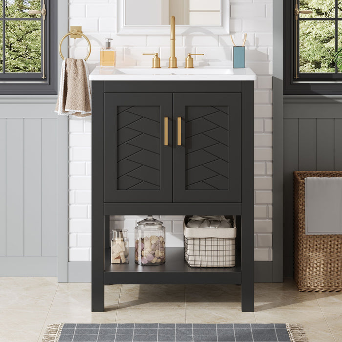 Modern Bathroom Vanity With Elegant Twill Design