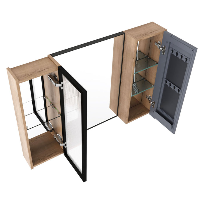 Wall Mounted Cabinet With Soft Close Door, Adjustable Shelves Storage For Bathroom - Imitative Oak