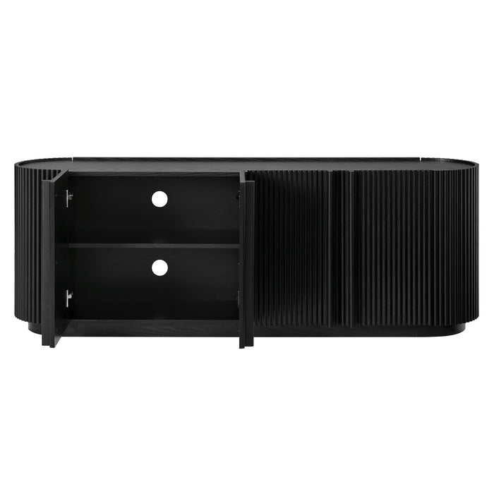 TV Stand With Fluted Tambour Style Door