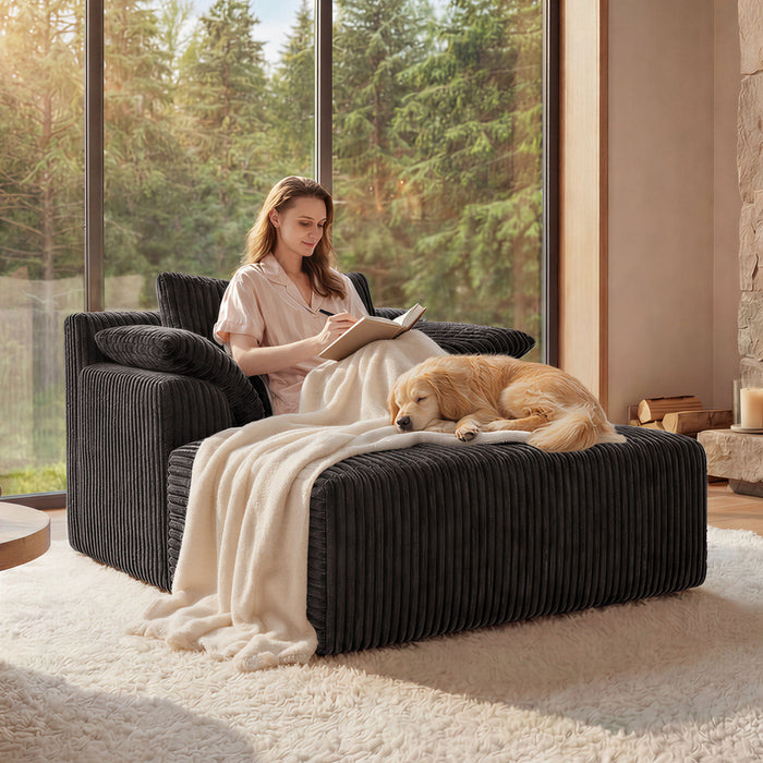Chaise Lounge Chair, Deep Seat Sleeper Couch For Living Room