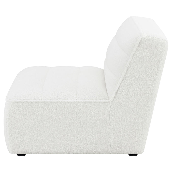 Bonnie - Upholstered Armless Chair With Channel Tufting - Ivory