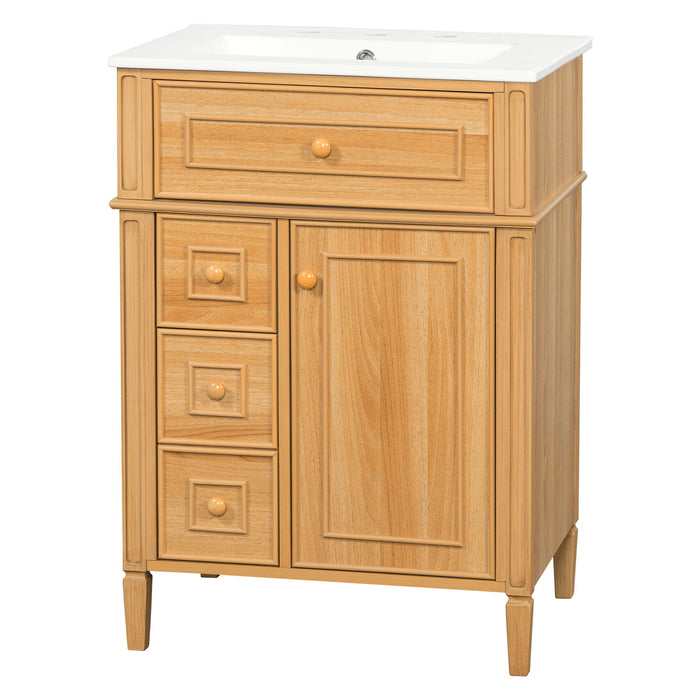 Bathroom Vanity With Sink, Cabinet With Flip Out Drawer, 2 Soft Close Drawers, 1 Soft Close Door - Wood