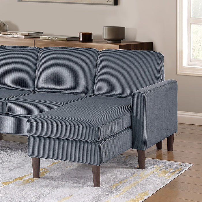 Sectional Set With Dual Chaises And Square Arms