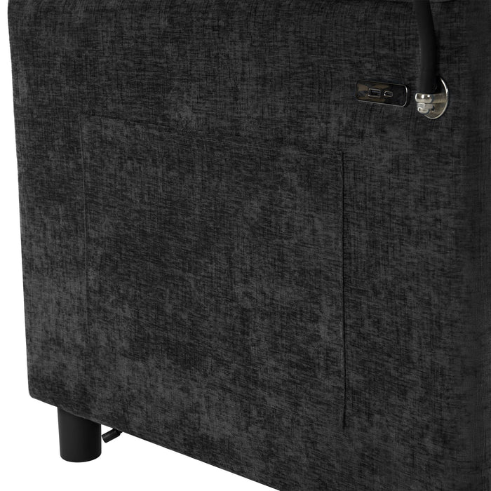 Loveseat Sofa Bed Sleeper With Reversible Backrest, Side Pockets, USB Ports, Phone Holder