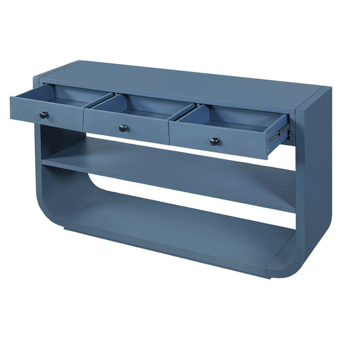 Console Table With 3 Soft Close Drawers & 2 Open Shelves