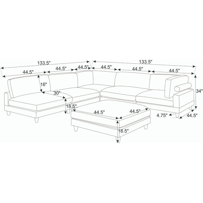 Modern Modular Sectional With Adjustable Back Support