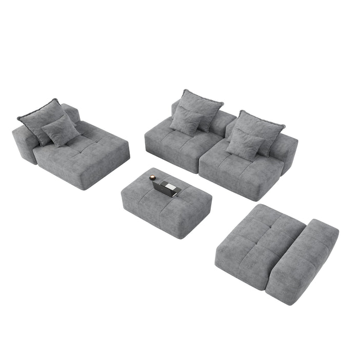 Modern Oversized, Modular Sectional Sofa With Pillows
