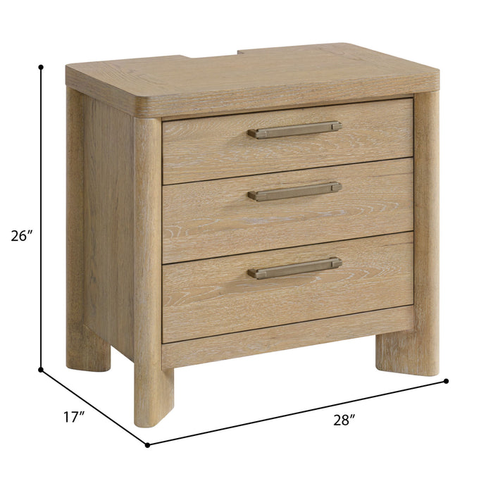 Pacific Grove - 3 Drawers Nightstand - Light Brown