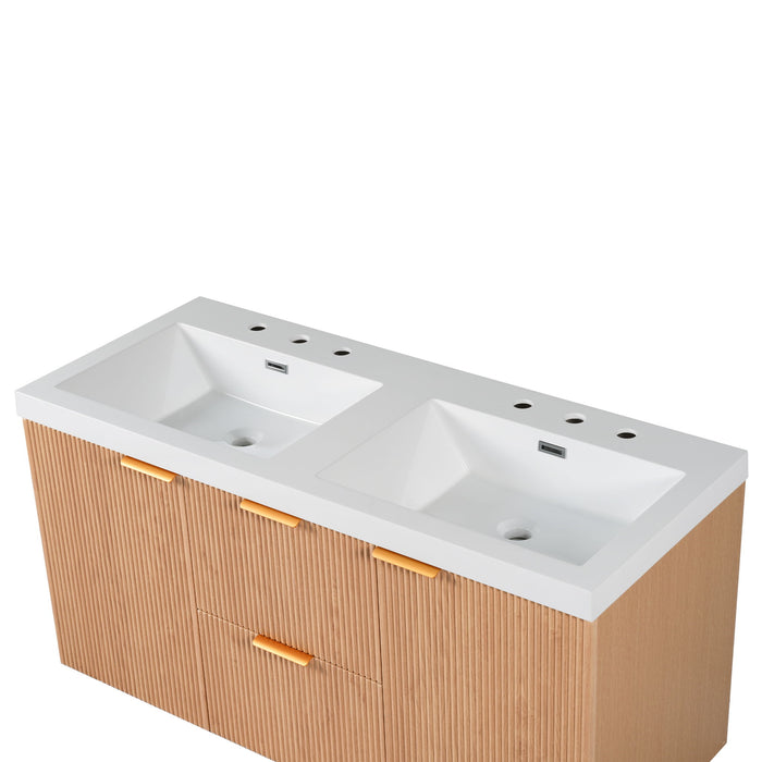Modern Wall Mounted Bathroom Vanity, Soft Close Doors