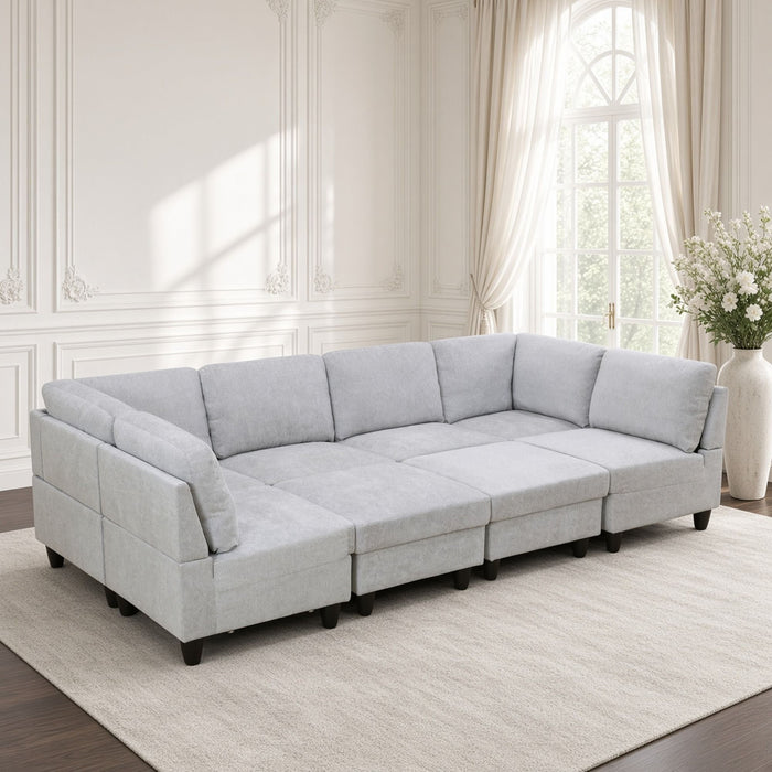 8 Piece Modular U - Shape Sectional Sofa