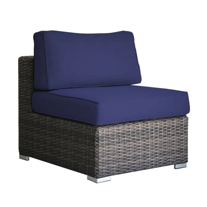 Luxurious Wicker Patio Sectional With Weather Resistant Sunbrella Cushions