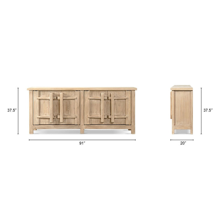 Rowan - 4 Door Sideboard Cabinet - Natural