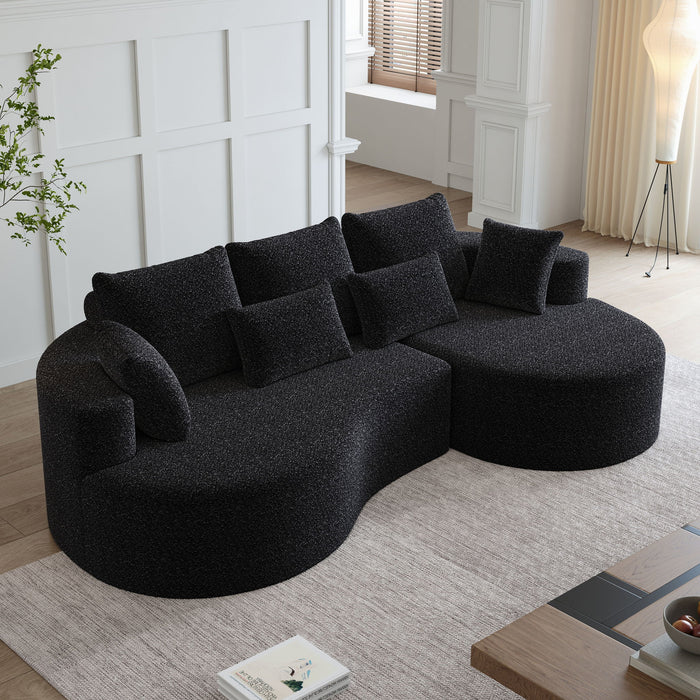 Curved Oversized Sectional Sofa With Extra Deep Seat