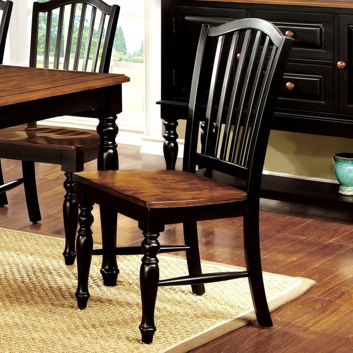 Dining Side Chairs (Set of 2) - Black / Oak