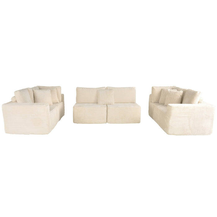 Modular U Shaped Sectional Sofa With Reversible Design