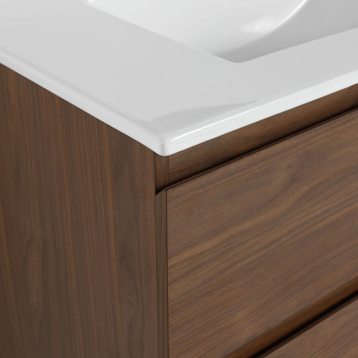 Wall Mounted Bathroom Vanity & Sink, 2 Soft Close Drawers