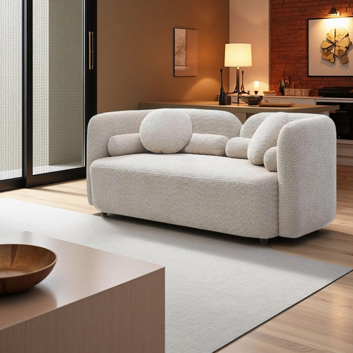 2 Seater Sofa Couch For Living Room - Light Beige