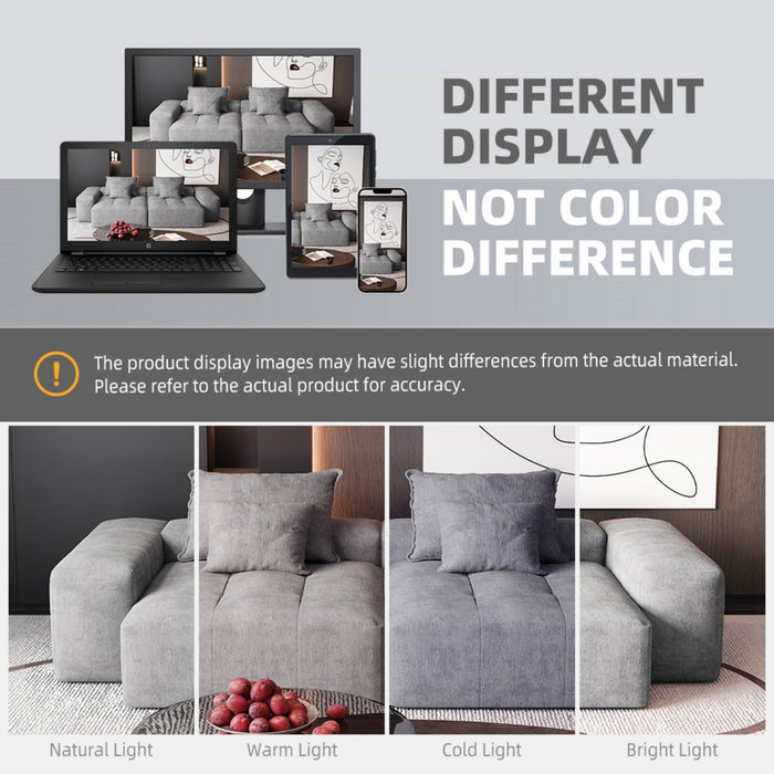Modern Oversized, Modular Sectional Sofa With Pillows