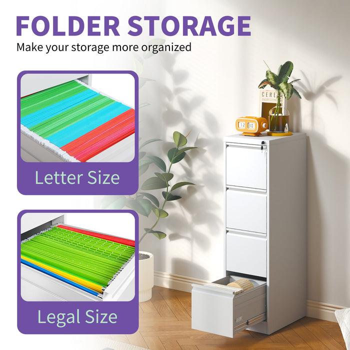Steel Drawer Vertical File Cabinet With Lock For A4 Legal / Letter Size