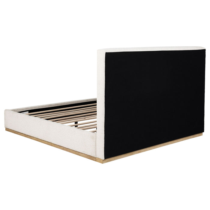 Talbot - Eastern King Platform Bed With Elevated Headboard - Cream