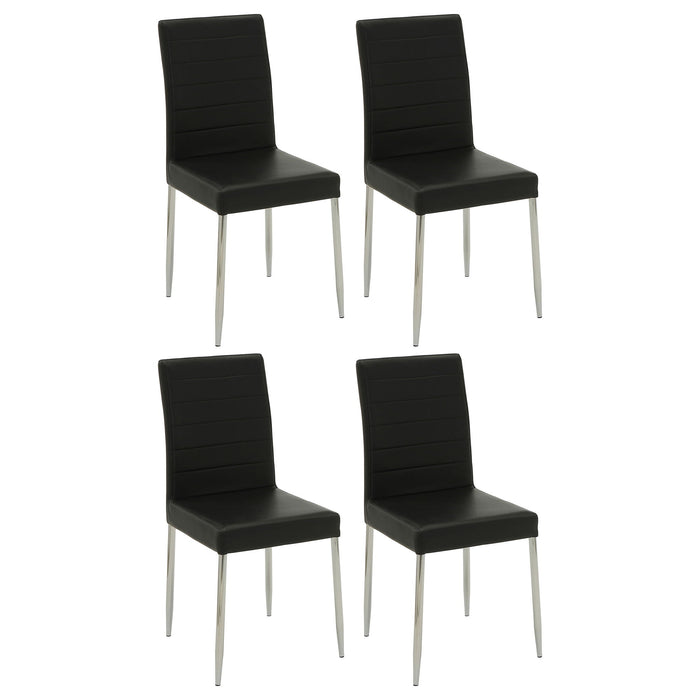 Upholstered Dining Chairs (Set of 4) - Black