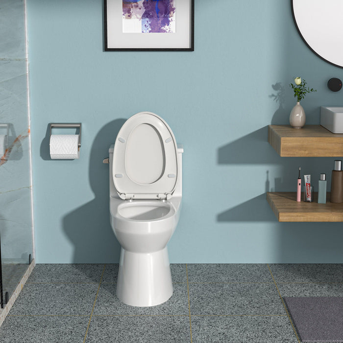 Sleek 1 Piece Toilet With Single Flush And Soft Closing Seat - White