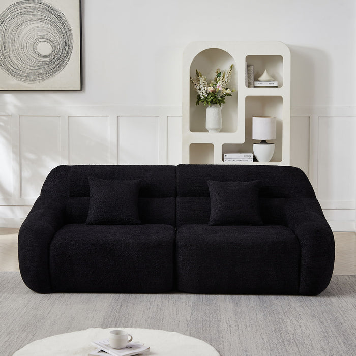 Luxury Curved Corner Sectional Sofa With 4 Pillows