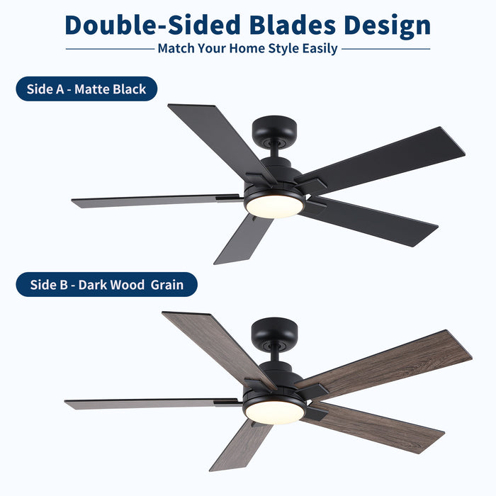 Reversible Motor Integrated LED Dimmable Ceiling Fan With Light