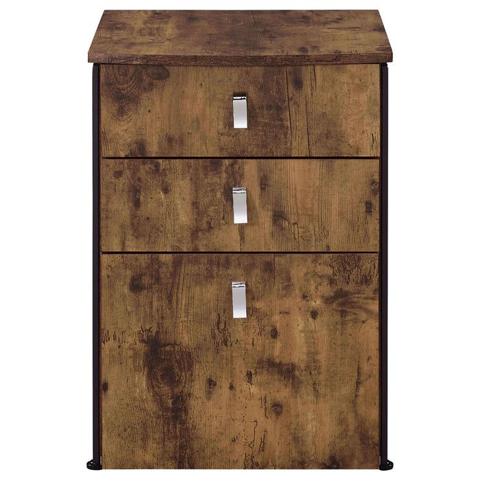 3 Drawer File Cabinet - Brown