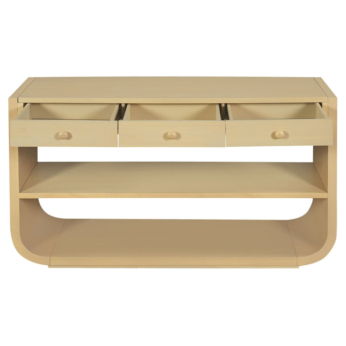 Console Table With 3 Soft Close Drawers & 2 Open Shelves