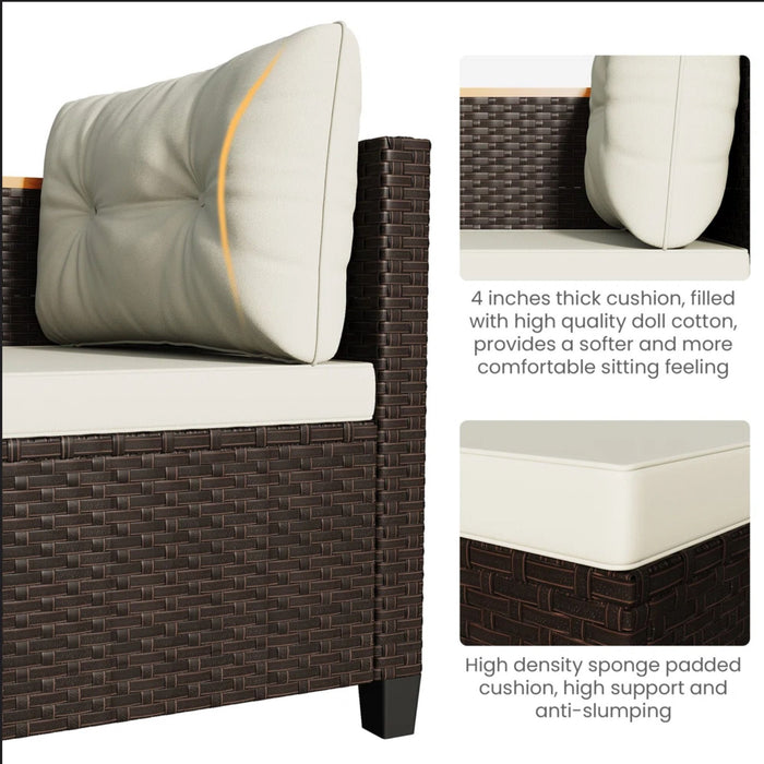 L-Shaped Patio Set With Cushions And Storage Table