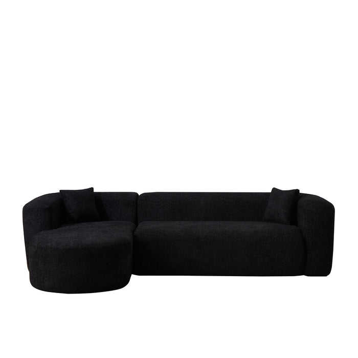 L - Shape Boneless Cloud Couch With 2 Throw Pillows For Living Room